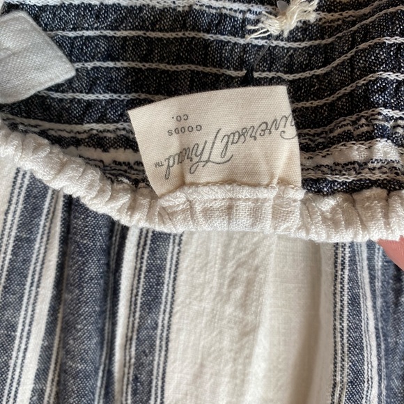 White casual summer dress with blue stripes - Picture 3 of 3